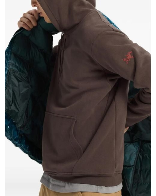 Arc'teryx Brown Emblem Hooded Pocket Hoodie for men