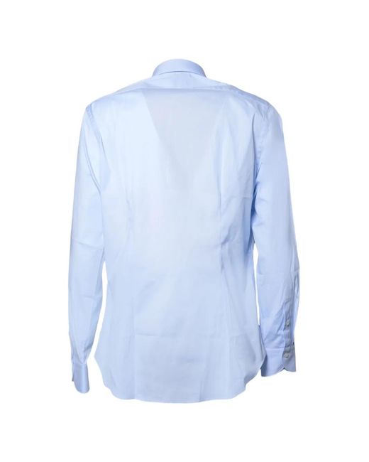 XE Blue Spread-Collar Button-Up Shirt for men