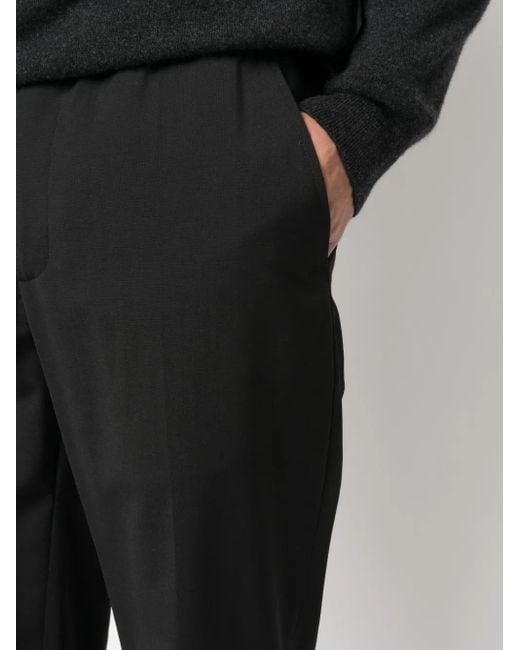 Sandro Black Elasticated Straight-Leg Trousers for men