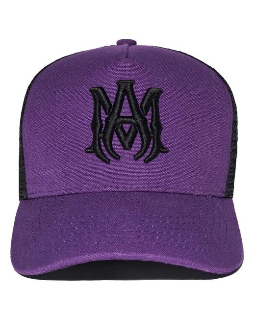 Amiri Purple Logo-Patch Trucker Cap