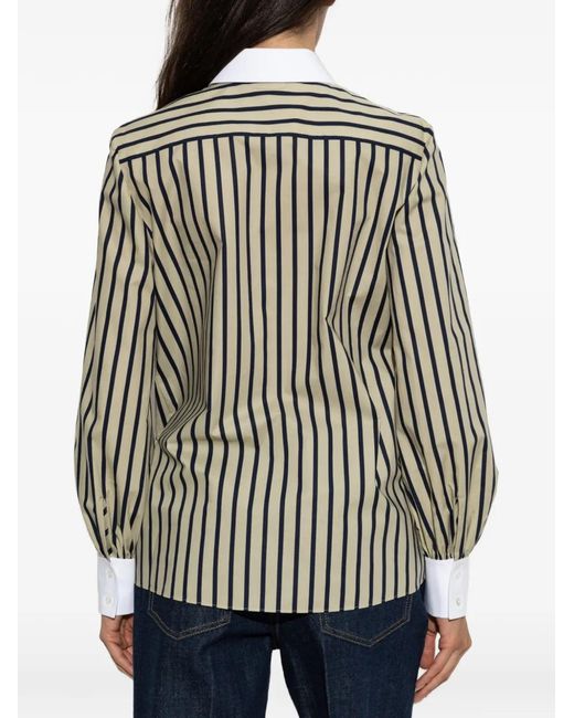 Valentino Garavani White Striped Bow-Detail Shirt
