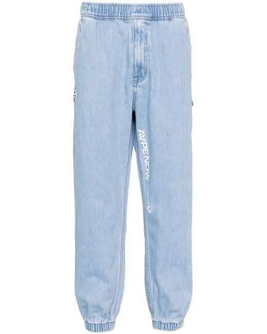 Aape By A Bathing Ape Blue Tapered-Leg Jeans for men