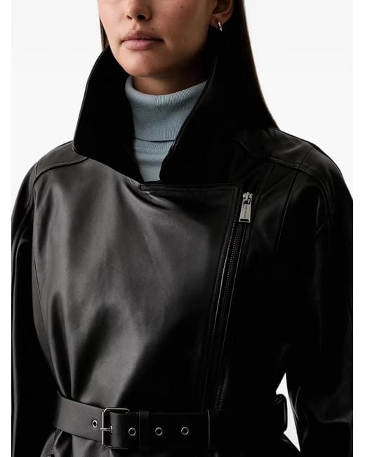 Trussardi Leren Bikerjack in het Black