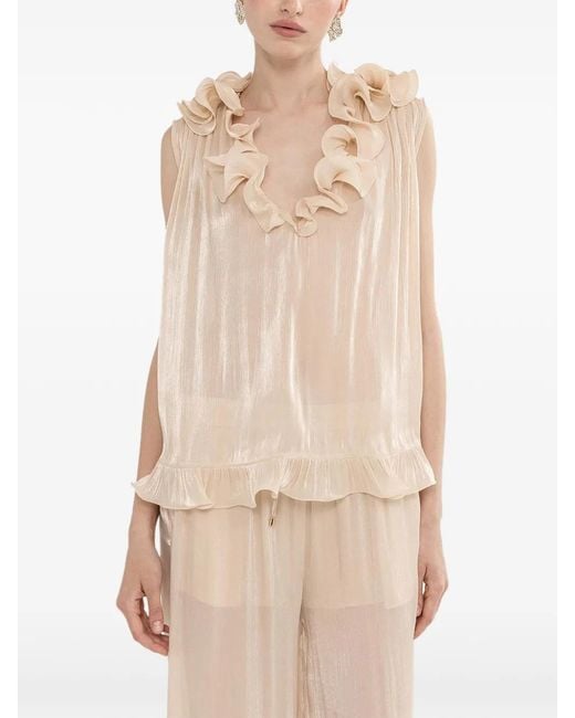 Nissa Natural Wide-Leg Trousers