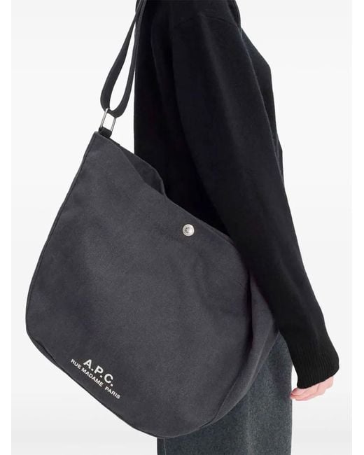 A.P.C. Black Journal Messenger Bag for men