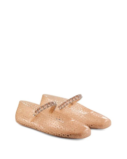 Jimmy Choo Pink Jelly Ballet Flats