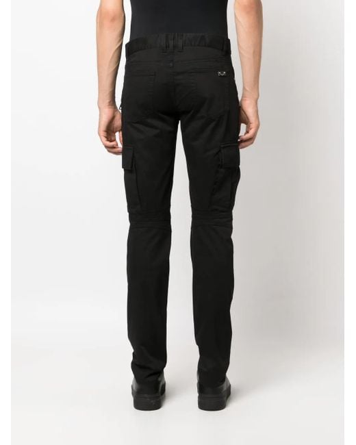Balmain Black Stretch Cotton Cargo Pants for men