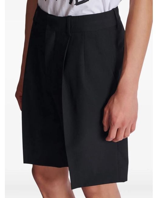 Balmain Gray Darted Wool Shorts for men