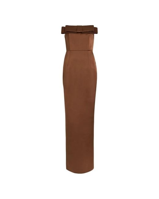 The Arrivals Brown Sisu Bow Bandeau Maxi Dress
