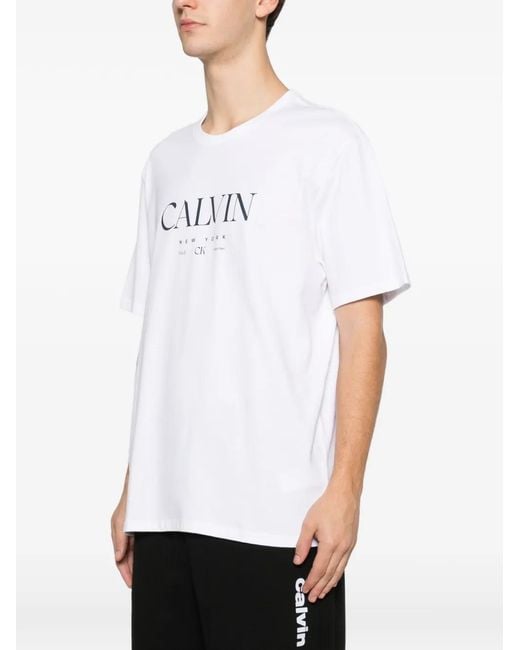 Calvin Klein White T-Shirt With Lettering Logo for men