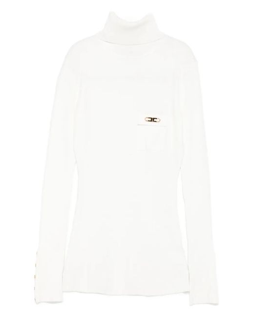 Elisabetta Franchi Geribbelde Coltrui in het White