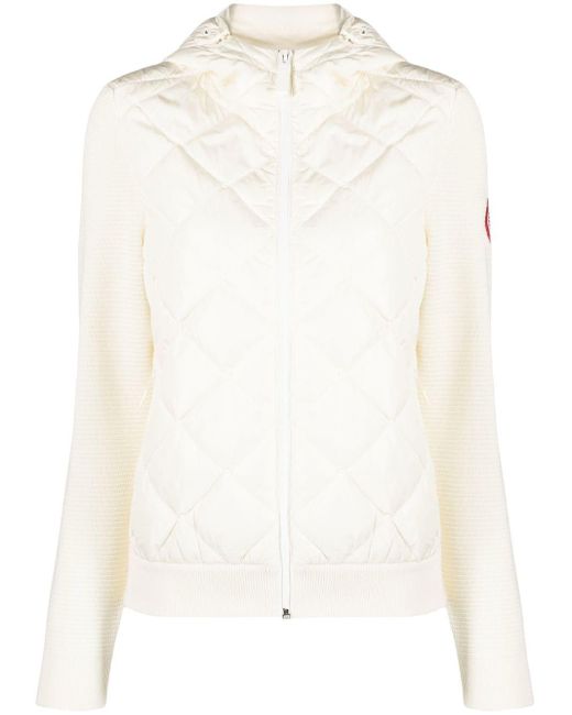 Canada Goose Hybridge Quilted Hoodie in White | Lyst