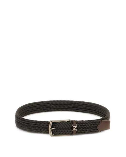 Cinturón con diseño trenzado Zegna de hombre de color Black
