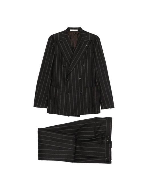 Tagliatore Black Costume À Veste À Boutonnière Croisée for men