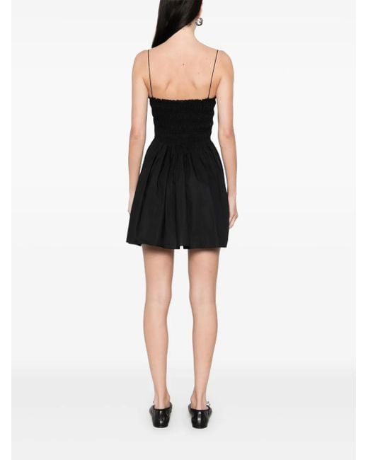 Matteau Black Shirred Mini Dress