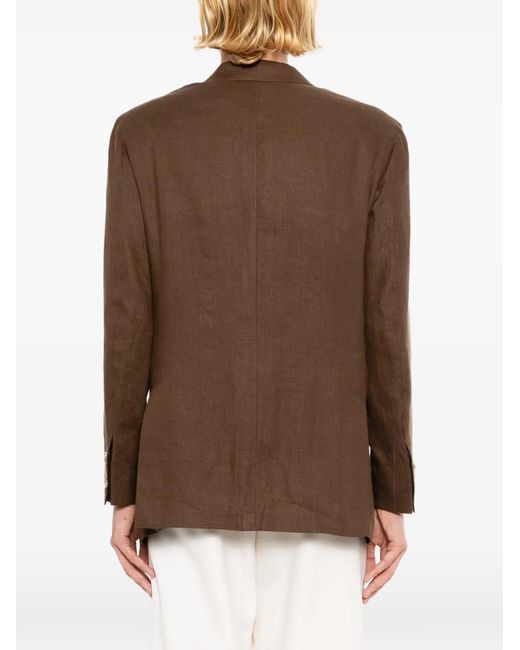 Kiton Brown Central-Vent Jacket for men