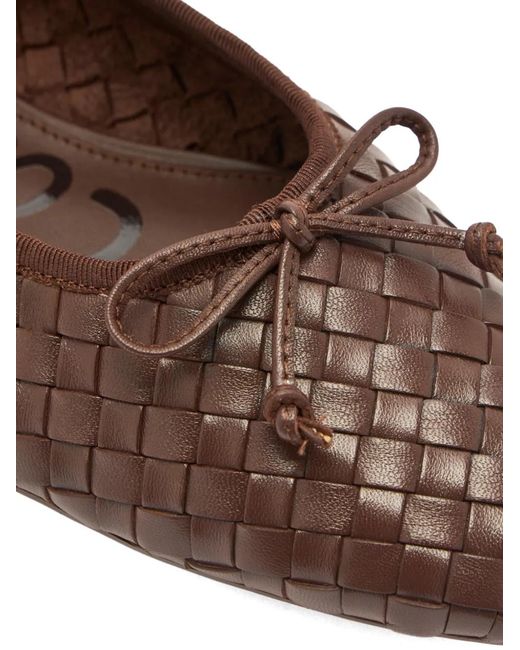 Sam Edelman Brown Ruthie Woven-Design Ballet Flats