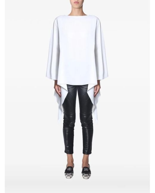 Alberta Ferretti White Asymmetric-Hem Blouse