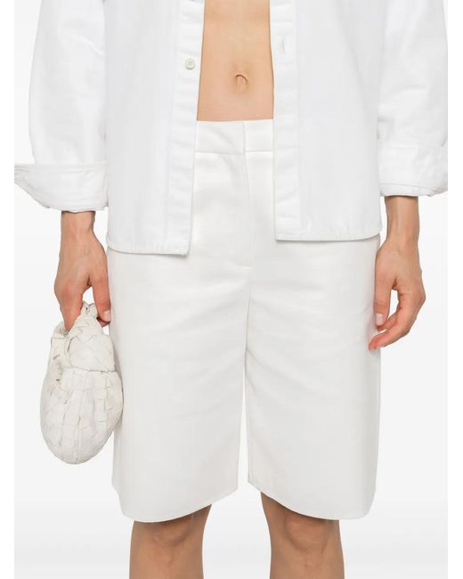 Valentino Garavani White Twill Knee-Lenght Shorts