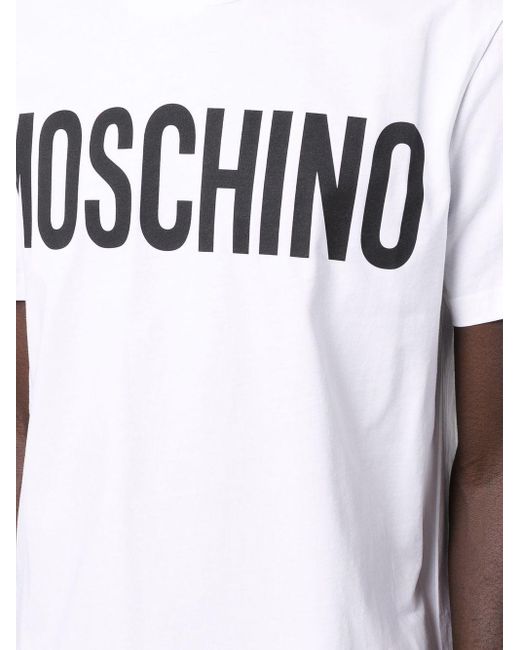 Camiseta con logo estampado Moschino de hombre de color Black