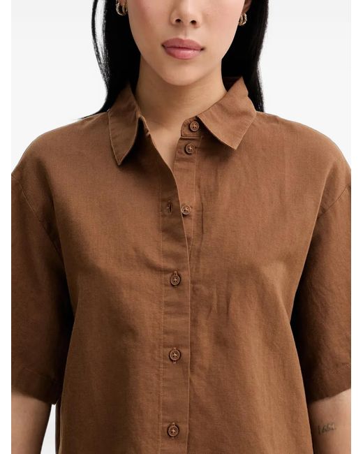 Marc O' Polo Brown Short-Sleeved Shirt