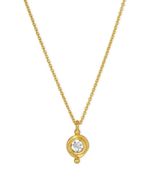 Ottoman Hands Metallic April Topaz Birthstone Necklace
