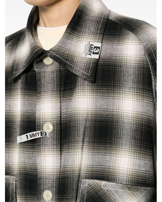 Maison Mihara Yasuhiro Black Super Big Logo-patch Shirt for men