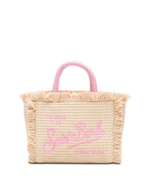 Mc2 Saint Barth Pink Mini Vanity Straw Tote Bag