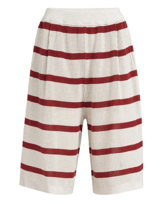 Brunello Cucinelli Blue Striped Bermuda Shorts