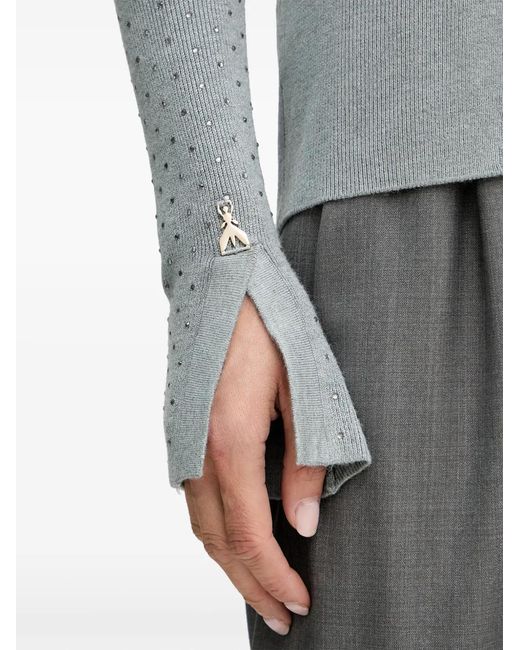 Patrizia Pepe Gray V-Neck Split-Cuff Cardigan