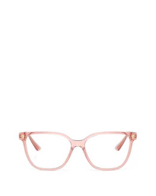 Versace Pink Eckige Medusa Head Brille