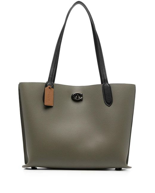 COACH Willow Leather Tote Bag in Green | Lyst UK