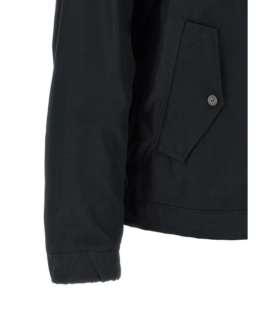 Stone Island Black 4100037 All-Weather Cotton Canvas S.I. Ghost Windproof And Breathable Hooded Jacket for men
