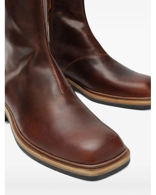 Our Legacy Brown Daimono Zipped Boots for men