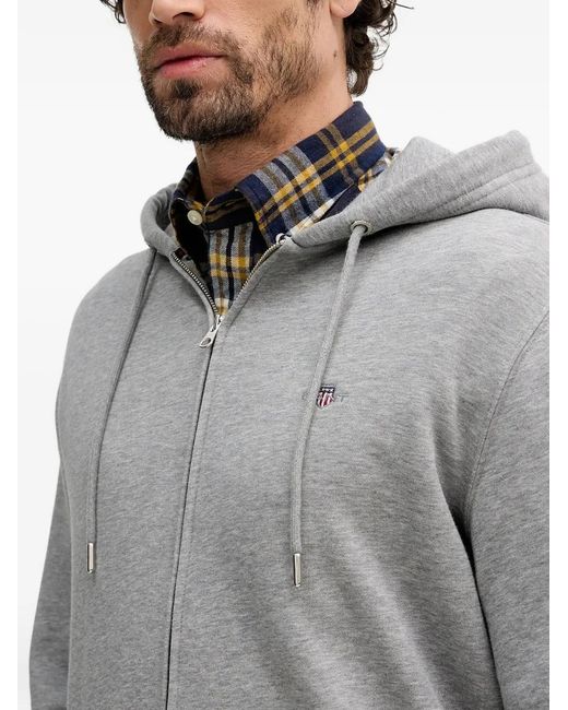Gant Gray Zip-Up Hoodie for men
