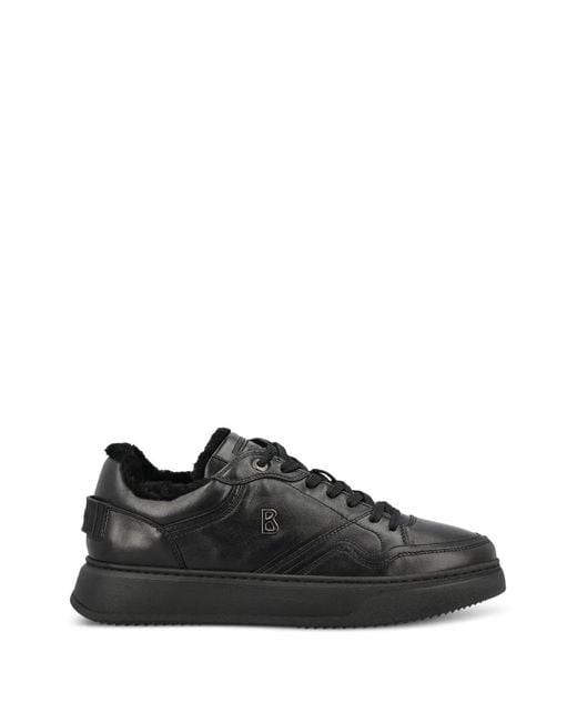 Bogner Black Logo-Plaque Leather Sneakers for men
