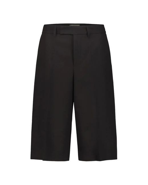 DR. HOPE Black Concealed-Fastening Tailored Shorts