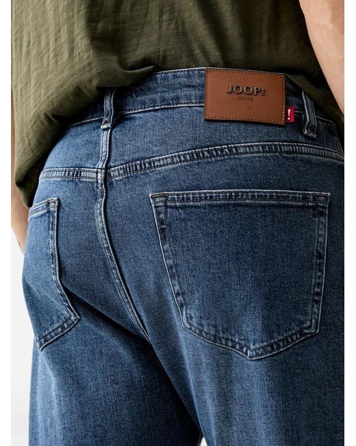 Joop! Blue Faded-Effect Logo-Patch Jeans for men