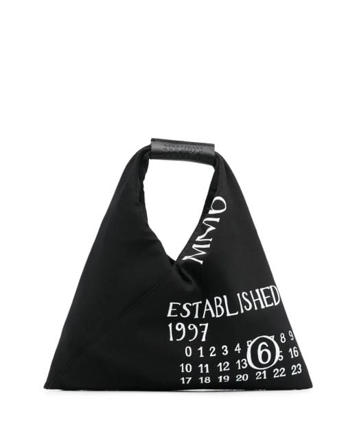MM6 by Maison Margiela Black Tote Bag Mit Nummern-Motiv
