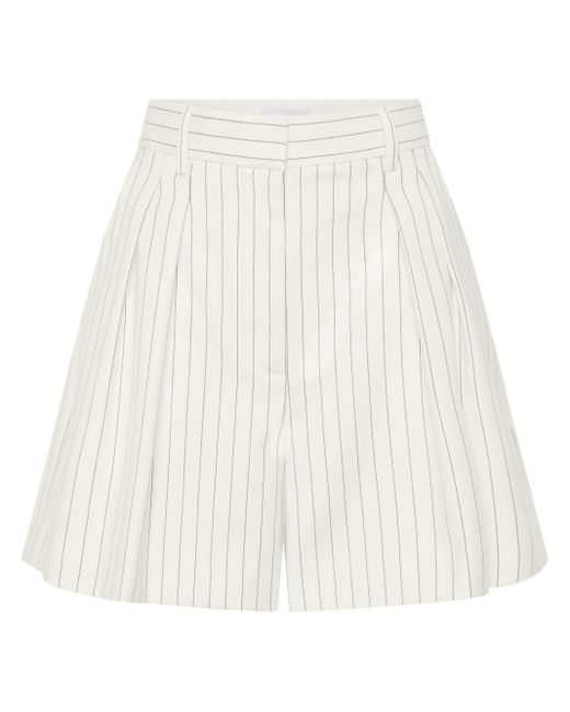 Rebecca Vallance White Cedric Pinstripe-pattern Shorts