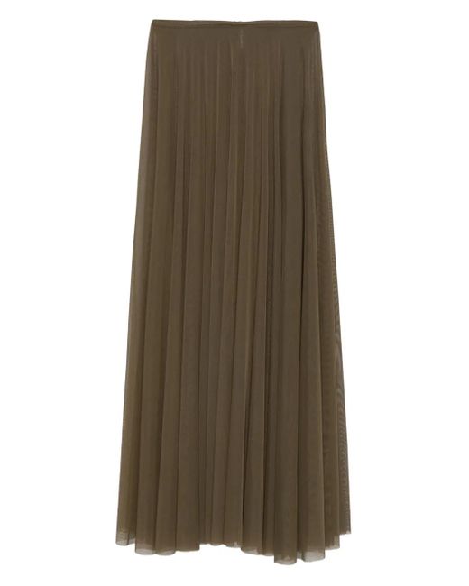 Norma Kamali メッシュ プリーツスカート Green