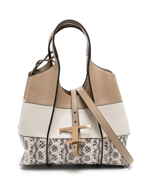 Tod's Natural Mini T Timeless Tote Bag