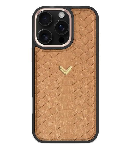 Coque D'Iphone 16 Pro Max En Cuir De Python Velante en coloris Gray