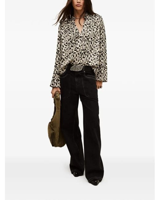 Ba&sh White Pia Patterned Blouse