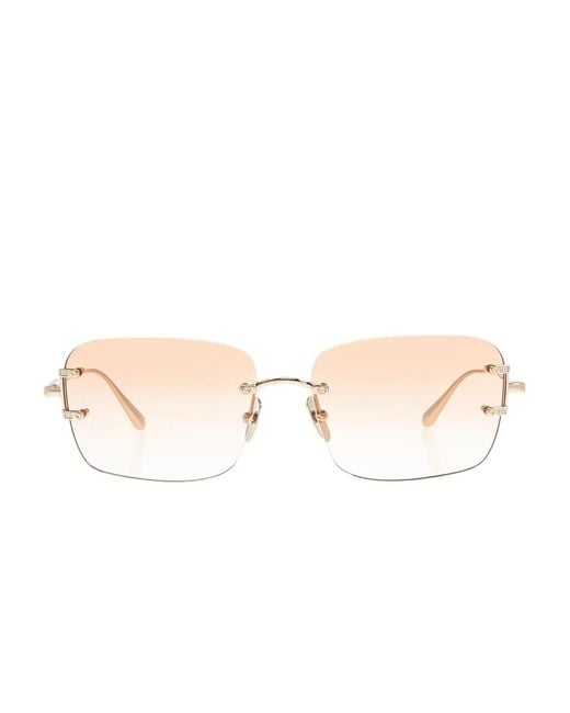 Linda Farrow Pink Sasha Rectangle-Frame Sunglasses