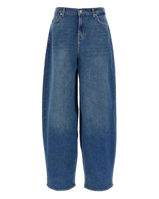 7 For All Mankind Blue Cotton Balloon Jeans