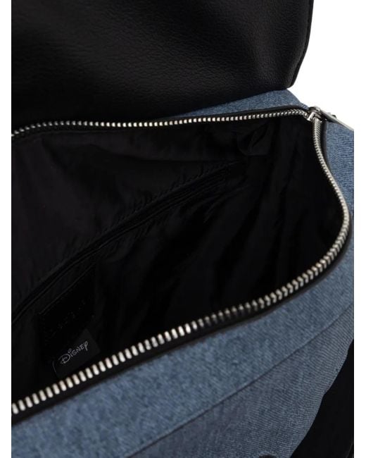 Desigual Black Large Mickey-Mouse Studded Denim Backpack