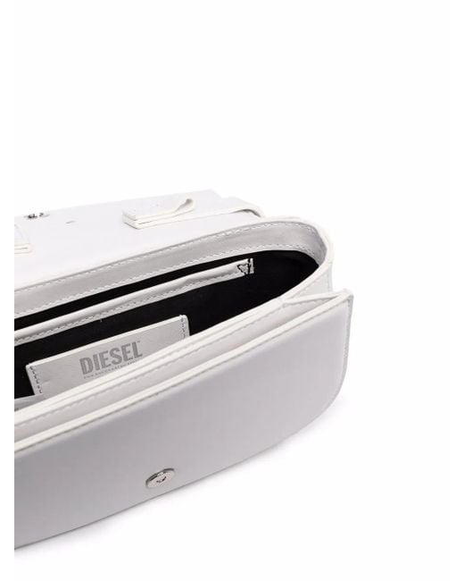 DIESEL White 1Dr Leather Shoulder Bag