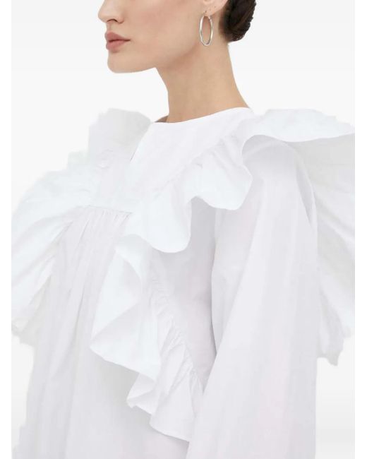 Day Birger et Mikkelsen White Ruffled-Trim Mini Dress