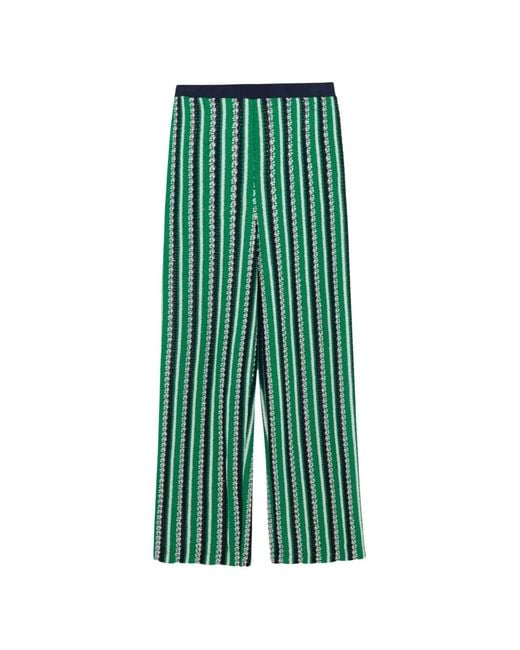 Jonathan Simkhai Green Brenner Stripe Knit Trousers